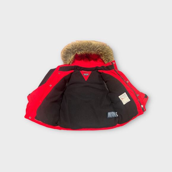 Toddler Tommy Hilfiger Hooded Fur Trim Parka Red 2T - Picture 6 of 8